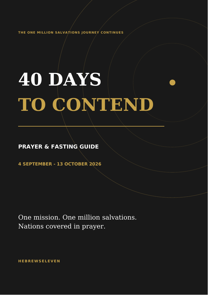 Cover of the 40 Days to Contend Prayer and Fasting Guide